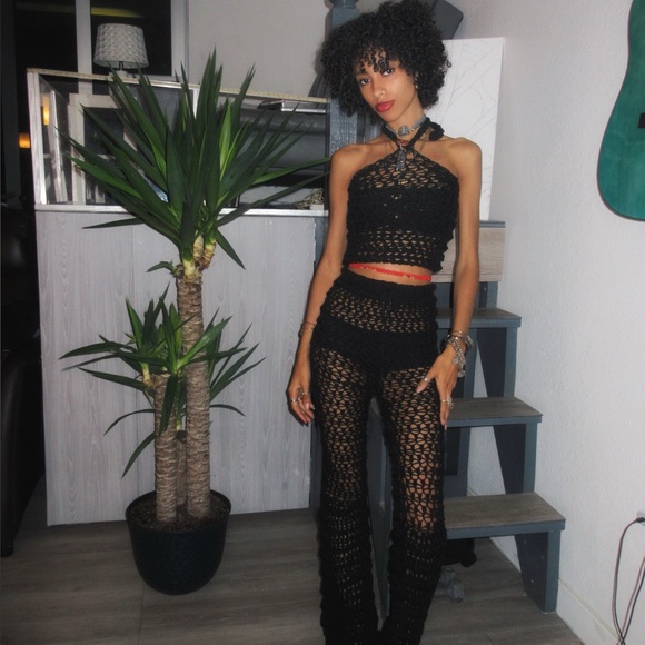 Black Crochet Jumpsuit
